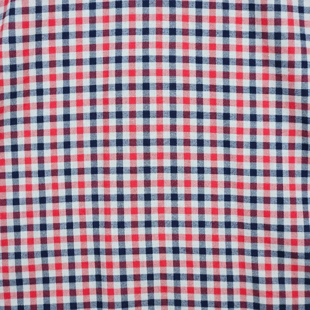 Banana Republic Men's Size L Long Sleeve Button Up Shirt Red Blue Gray‎ Checks